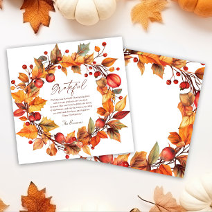 Cartes Pour Fêtes Annuelles Verre d'automne Élégant Thanksgiving rustique
