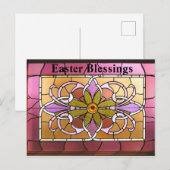 Cartes Pour Fêtes Annuelles Verre Tissé. Bénédiction de Pâques. (Devant / Derrière)
