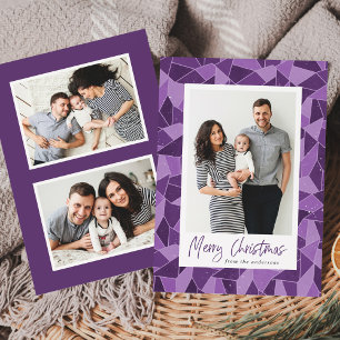 Cartes Pour Fêtes Annuelles Verre violet moderne Joyeux Noël Photo