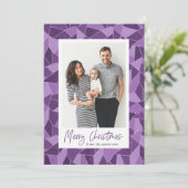 Cartes Pour Fêtes Annuelles Verre violet moderne Joyeux Noël Photo (Debout devant)