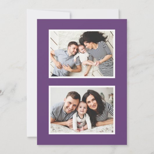 Cartes Pour Fêtes Annuelles Verre violet moderne Joyeux Noël Photo (Dos)