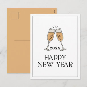 Cartes Pour Fêtes Annuelles Verres à champagne personnalisés Bonne Année