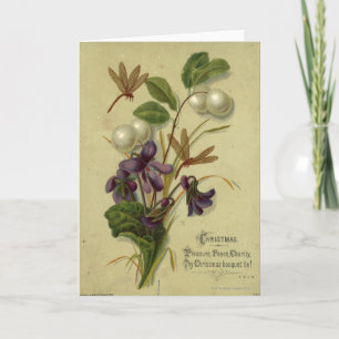 Cartes Pour Fêtes Annuelles Vers 1881 : Snowberries et violets