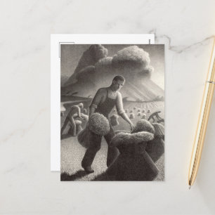 Cartes Pour Fêtes Annuelles Vers la tempête par Grant Wood