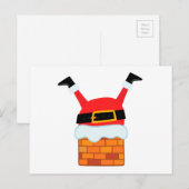 Cartes Pour Fêtes Annuelles Vers le bas Père Noël (Devant / Derrière)