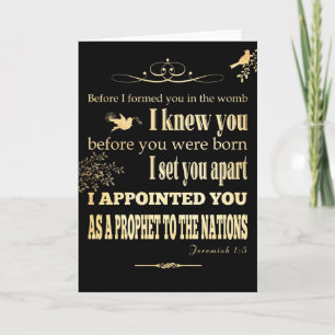 Cartes Pour Fêtes Annuelles Vers scriptural chrétien de bible - 1:5 de Jérémie