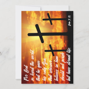 CARTES POUR FÊTES ANNUELLES VERSE BIBLIQUE TENDANCE JEAN 3:16 CADEAU CHRÉTIEN