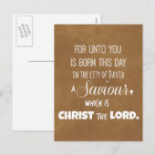 Cartes Pour Fêtes Annuelles Verset de la Bible de Noël (Devant / Derrière)