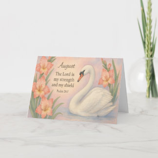 Cartes Pour Fêtes Annuelles Verset de la Bible du flamant rose d'août Naissanc