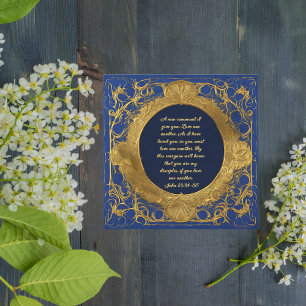 Cartes Pour Fêtes Annuelles Verset de la Bible encadré d'un cercle d'or sur fo