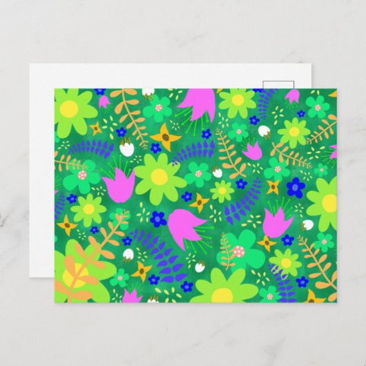 Cartes Pour Fêtes Annuelles Vert, Chartreuse, Rose, Perruque (Devant / Derrière)