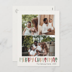 Cartes Pour Fêtes Annuelles Vert Décontracté coloré Noël Vertical 3 Photo