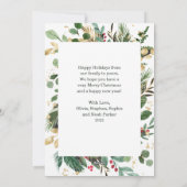 Cartes Pour Fêtes Annuelles Vert doré sur blanc | Joyeux Noël (Dos)