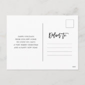 Cartes Pour Fêtes Annuelles Vert doré sur blanc | Noël Nouveau foyer (Dos)