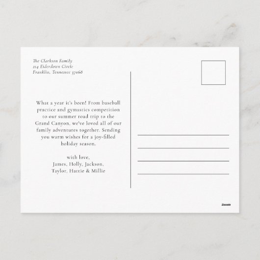 Cartes Pour Fêtes Annuelles Vert Élégant Aquarelle de Noël (Dos)