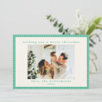 Vert émeraude gingham à carreaux Noël en famille