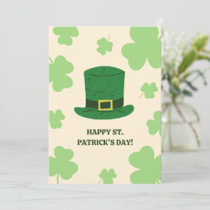 Cartes Pour Fêtes Annuelles Vert et beige simple St. Patrick's Day
