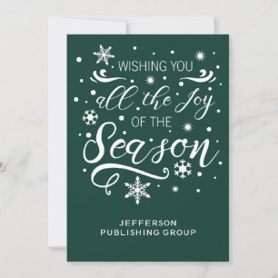 Cartes Pour Fêtes Annuelles Vert et blanc Elégant Moderne vacances d'affaires