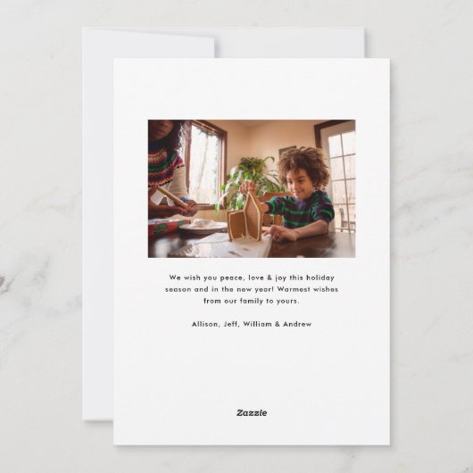 Cartes Pour Fêtes Annuelles Vert et bleu Tartan Plaid Joyeux Noël Photo (Dos)