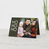 Cartes Pour Fêtes Annuelles Vert foncé "HO HO" (Devant)