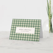 Cartes Pour Fêtes Annuelles Vert Gingham Noël Moderne Rustique (Devant)