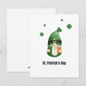 Cartes Pour Fêtes Annuelles Vert Gnome Illustré Saint-Patrick (Devant / Derrière)