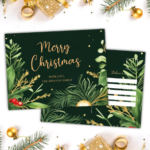 Cartes Pour Fêtes Annuelles Vert Joyeux Noël Élégant Vert Moderne