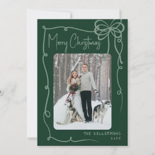 Cartes Pour Fêtes Annuelles Vert joyeux Noël vert dessiné à la main