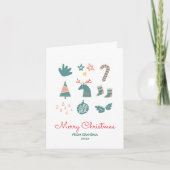 Cartes Pour Fêtes Annuelles Vert mignon non photo Dessins de Noël simples (Devant)