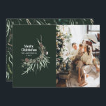 Cartes Pour Fêtes Annuelles Vert moderne élégante aquarelle botanique rustique<br><div class="desc">Vert moderne élégante aquarelle rustique séchée botanique floral teintes muettes carte de Noël.</div>