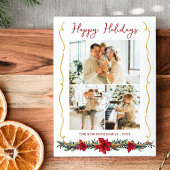 Cartes Pour Fêtes Annuelles Vert moderne Or Joyeuses vacances 3 Photo