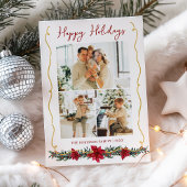 Cartes Pour Fêtes Annuelles Vert moderne Or Joyeuses vacances 3 Photo