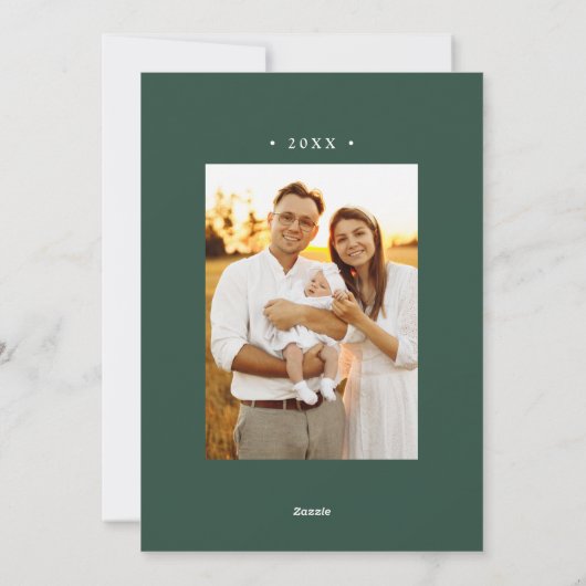 Cartes Pour Fêtes Annuelles Vert moderne Sunburst Joyeux Noël 2 Photo (Dos)