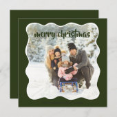 Cartes Pour Fêtes Annuelles Vert photo moderne (Devant / Derrière)