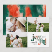 Cartes Pour Fêtes Annuelles Vert rouge moderne abstrait peint Noël (Devant / Derrière)