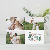 Cartes Pour Fêtes Annuelles Vert rouge moderne abstrait peint Noël (Debout devant)