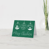 Cartes Pour Fêtes Annuelles Vert Script Joyeux Noël (Devant)