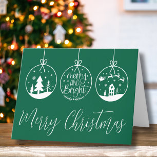 Cartes Pour Fêtes Annuelles Vert Script Joyeux Noël