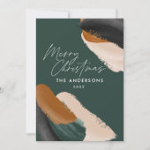 Cartes Pour Fêtes Annuelles Vert terre cuite moderne minima aquarelle (Devant)