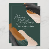 Cartes Pour Fêtes Annuelles Vert terre cuite moderne minima aquarelle (Devant / Derrière)