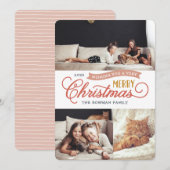 Cartes Pour Fêtes Annuelles Very Merry Christmas Script 3 photo (Devant / Derrière)