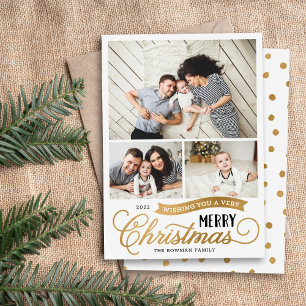 Cartes Pour Fêtes Annuelles Very Merry Christmas Script 3 photo