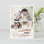 Cartes Pour Fêtes Annuelles Very Merry Christmas Script 3 photo (Debout devant)