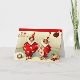 CARTES POUR FÊTES ANNUELLES VÊTEMENTS ENFANTS VALENTINE, SCEAU DE CIRE ROUGE A