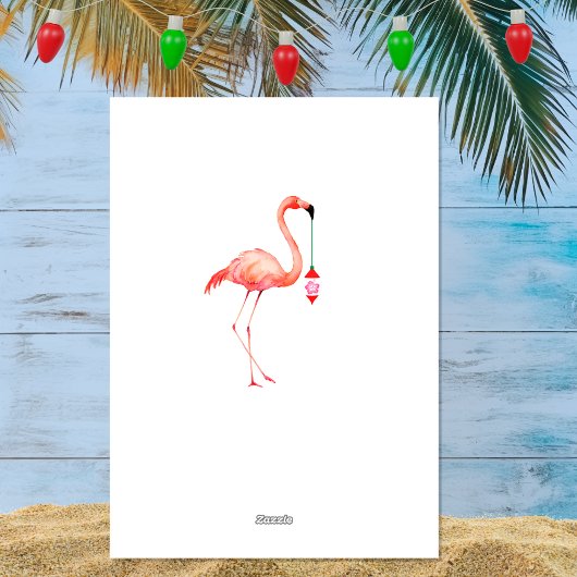Cartes Pour Fêtes Annuelles Veux les plus chauds Flamant rose Plage tropicale 