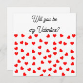 Cartes Pour Fêtes Annuelles Veux-tu être ma Saint-Valentin? Cœurs rouges ludiq (Devant / Derrière)
