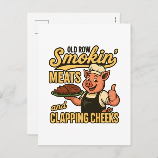 Cartes Pour Fêtes Annuelles Viandes fumées de vieilles rangées et joues (Devant / Derrière)