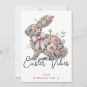 Cartes Pour Fêtes Annuelles Vibes de Pâques Bunny Salutations familiales (Devant)