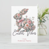 Cartes Pour Fêtes Annuelles Vibes de Pâques Bunny Salutations familiales (Debout devant)