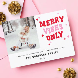 Cartes Pour Fêtes Annuelles Vibes de plaisance uniquement Photo de Noël mode